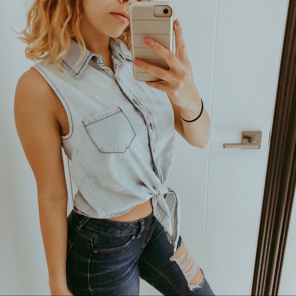 Tops - Jean Crop Top